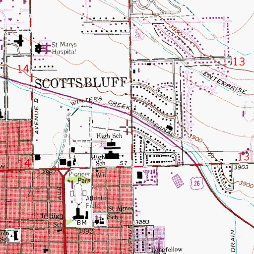 Topographic Map of Plymouth Congregational Church, NE