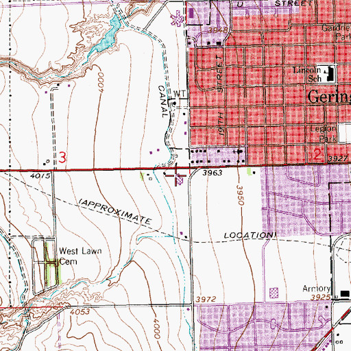 Topographic Map of Central Church of Christ, NE