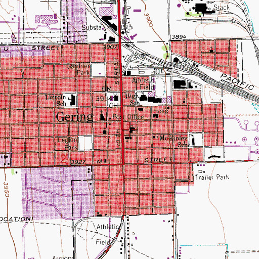 Topographic Map of First United Methodist Church, NE