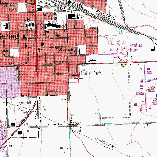 Topographic Map of Gering Baptist Church, NE
