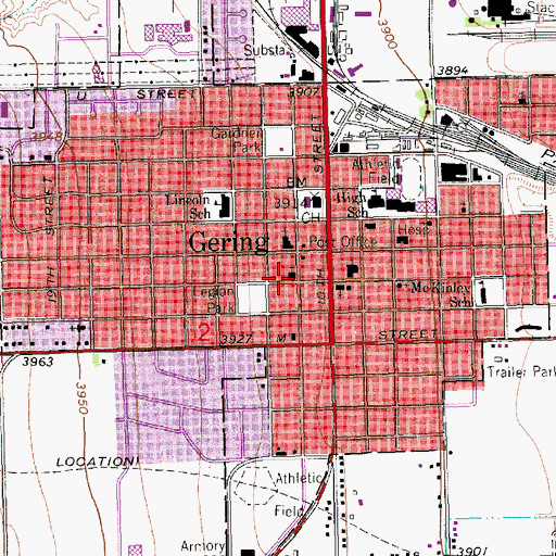 Topographic Map of Gering Zion Church, NE