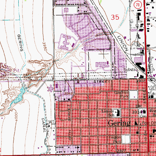 Topographic Map of Northfield Assembly of God Church, NE
