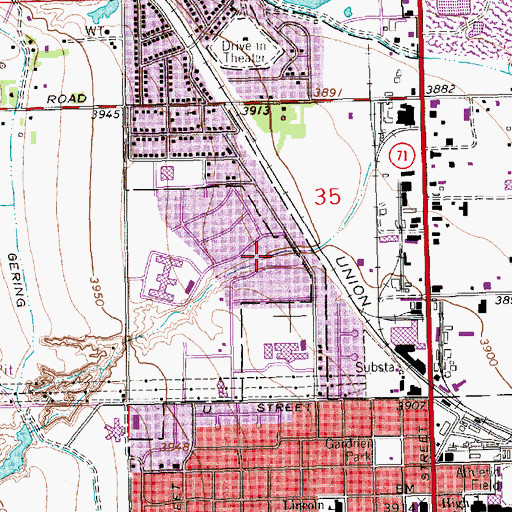 Topographic Map of Northfield Park, NE