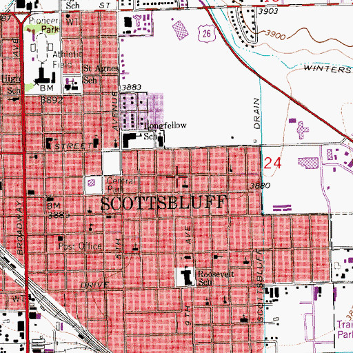 Topographic Map of Bea Lovell Park, NE
