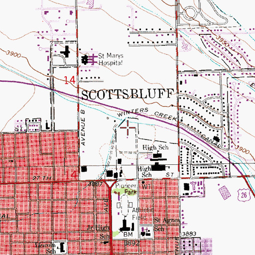 Topographic Map of Babe Ruth Baseball Field, NE