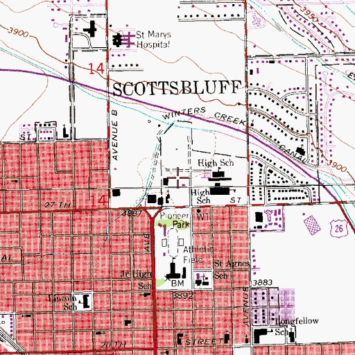 Topographic Map of Frank Park, NE