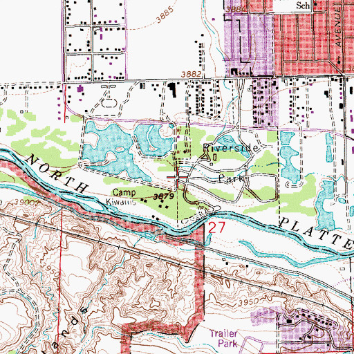 Topographic Map of Riverside Zoo, NE