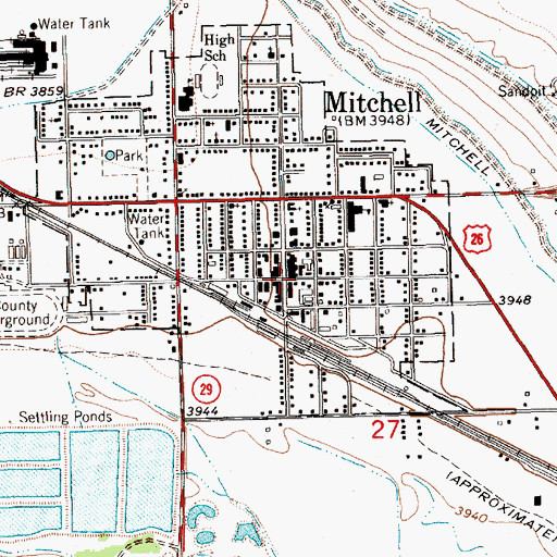 Topographic Map of Assembly of God Church, NE