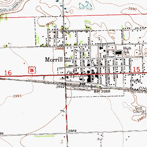 Topographic Map of Morrill Police Department, NE