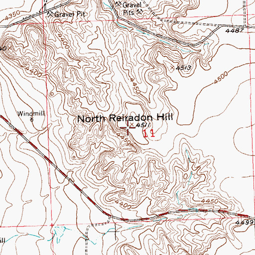 Topographic Map of North Reiradon Hill, CO