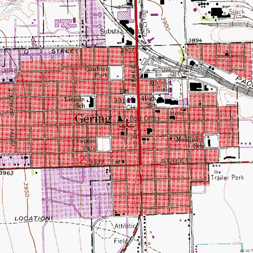 Topographic Map of Gering Police Department, NE