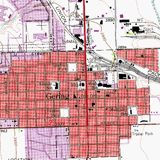 Topographic Map of Scotts Bluff County Sheriff's Office, NE