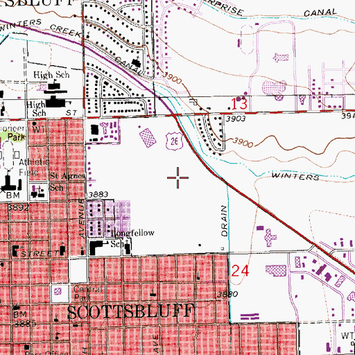 Topographic Map of Monument Mall, NE