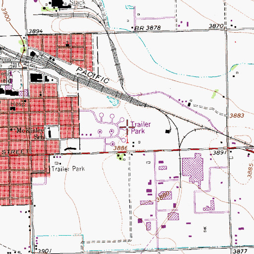 Topographic Map of Evergreen Estates Mobile Homes, NE