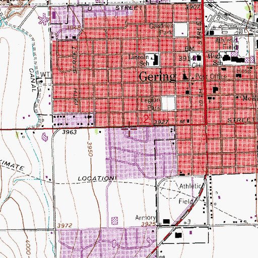 Topographic Map of Gering Medical Clinic, NE