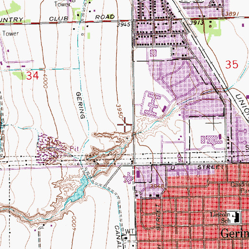 Topographic Map of Northfield Villa Incorporated, NE