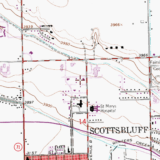 Topographic Map of Medical Center Eye Clinic, NE