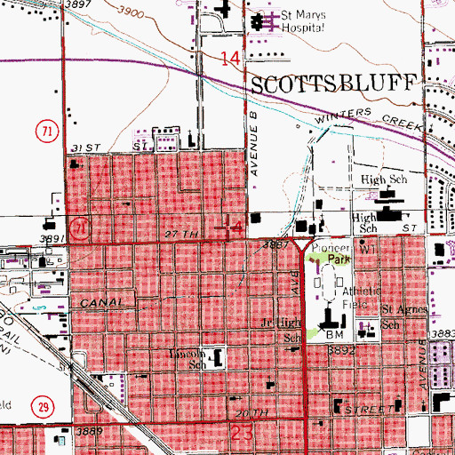 Topographic Map of Quick Care Medical Services, NE
