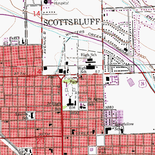 Topographic Map of Western Nebraska Mexican American Historical Museum, NE