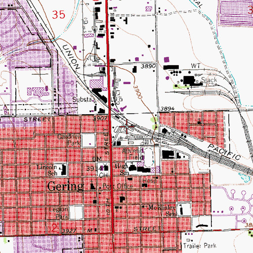 Topographic Map of Wyo-Braska Natural History Museum, NE