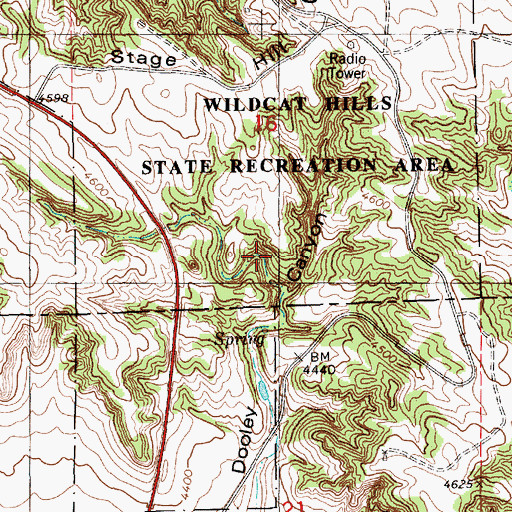 Topographic Map of Wildcat Hills Nature Center, NE