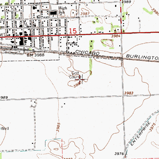 Topographic Map of Rolling Green Country Club, NE