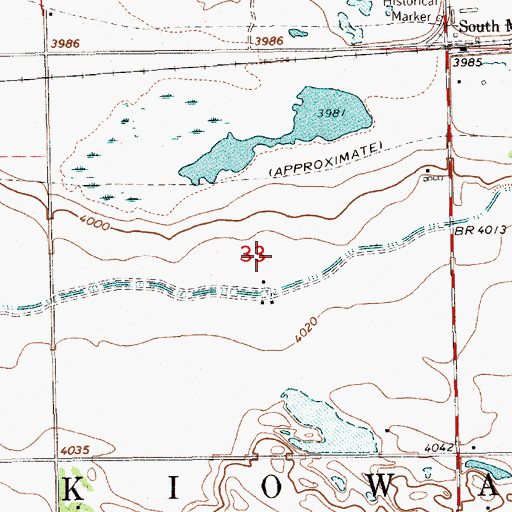 Topographic Map of Kiowa State Wildlife Management Area, NE