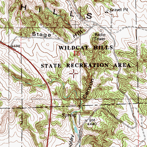 Topographic Map of Wildcat Hills State Recreation Area, NE