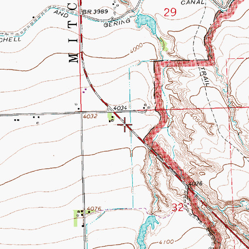 Topographic Map of Fort Mitchell Historical Marker, NE