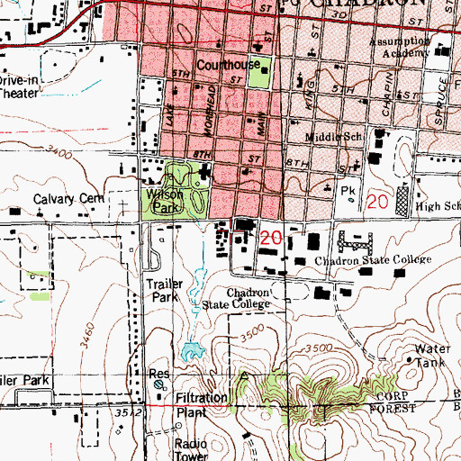 Topographic Map of Memorial Hall, NE