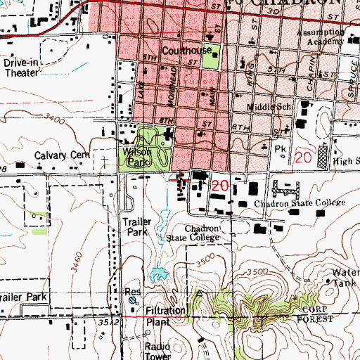 Topographic Map of West Court Family Housing, NE