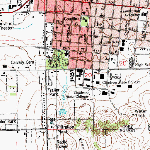 Topographic Map of Media Center, NE