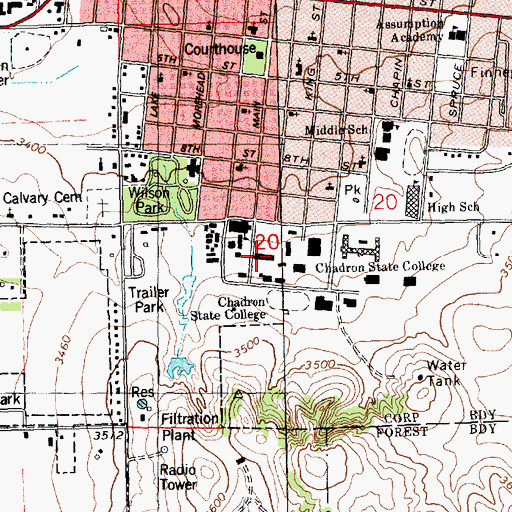 Topographic Map of Administration Building, NE