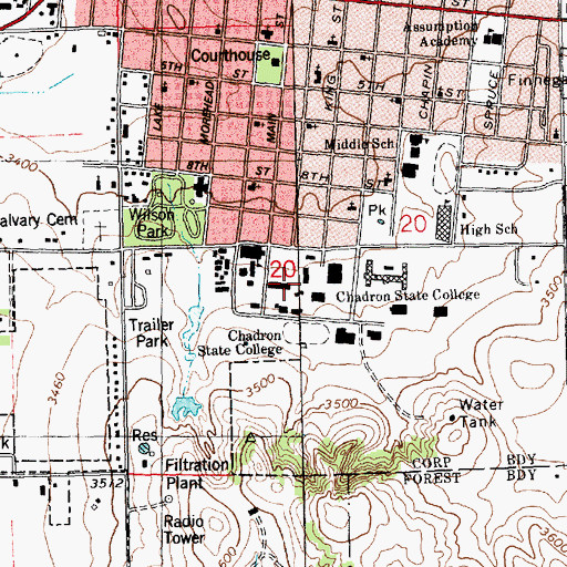 Topographic Map of Sparks Hall, NE