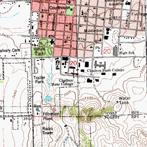 Topographic Map of Miller Hall, NE