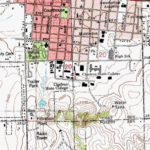 Topographic Map of Reta E King Library, NE