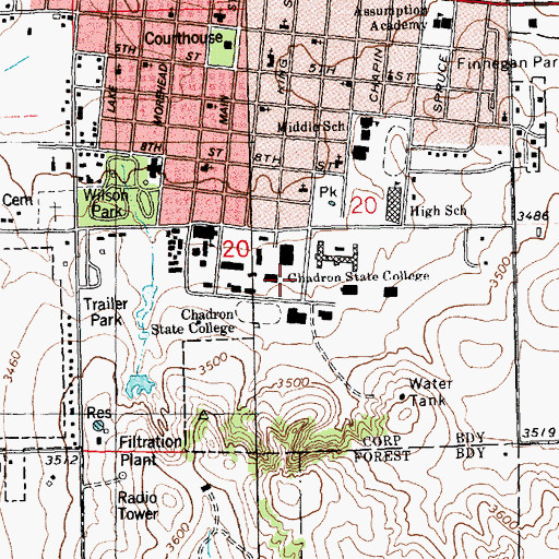 Topographic Map of Student Center, NE