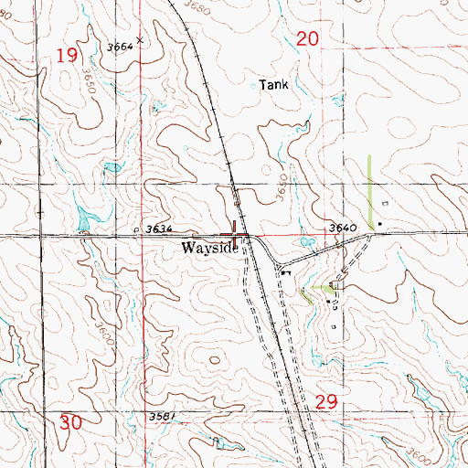 Topographic Map of Wayside Post Office (historical), NE