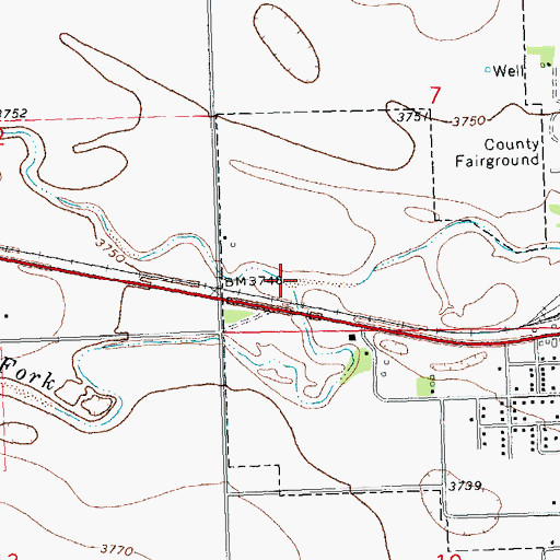 Topographic Map of South Fork Frenchman Creek, CO