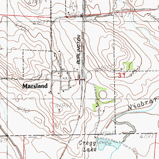 Topographic Map of Marsland, NE