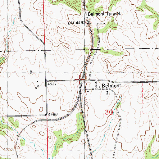 Topographic Map of Belmont Post Office (historical), NE