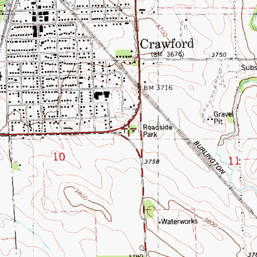 Topographic Map of Crawford Historical Marker, NE