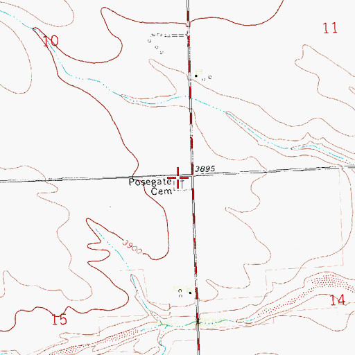 Topographic Map of Posegate Cemetery, CO