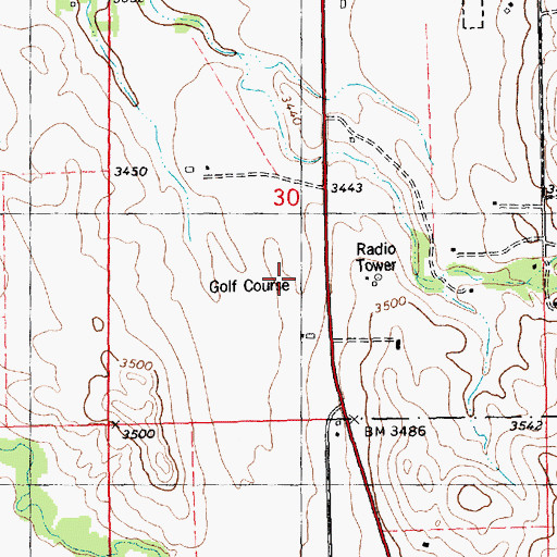 Topographic Map of Ridgeview Country Club, NE