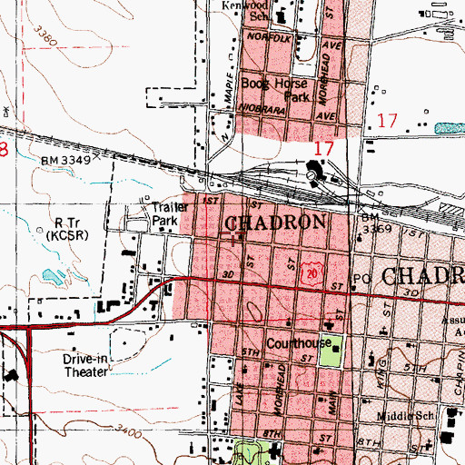 Topographic Map of Prairie Pines Retirement Community, NE