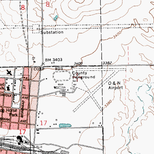 Topographic Map of Dawes County Fairgrounds, NE