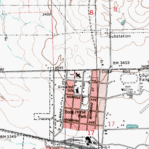 Topographic Map of Crest View Manor, NE