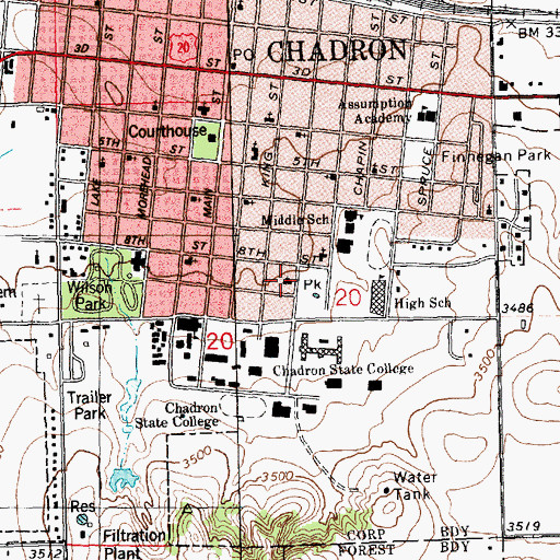 Topographic Map of United Methodist Church, NE