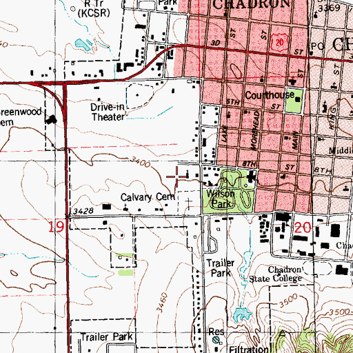 Topographic Map of Chadron Community Church, NE