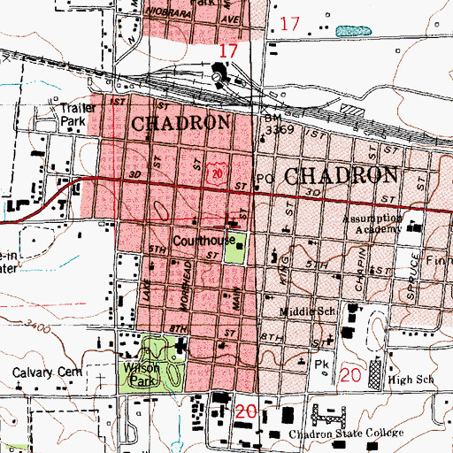 Topographic Map of First Congregational Church, NE